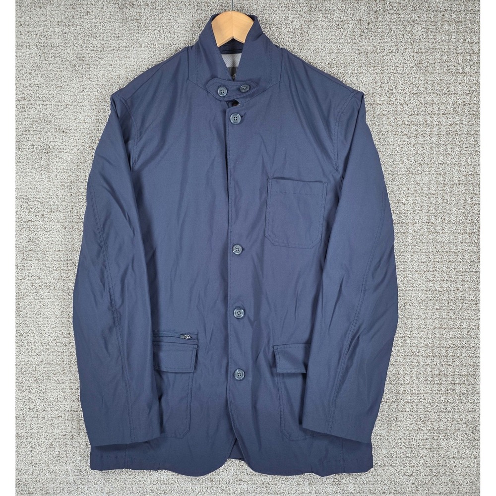 Eddie Bauer Travex Voyager T42 Mens Navy Blue Travel Blazer Jacket Coat Size 42